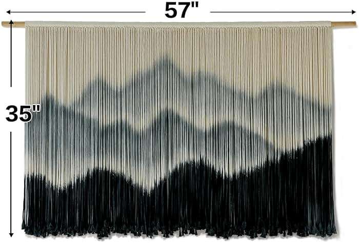 IOWER Macrame Wall Hanging Mountain Dip-Dyed Macrame Wall Decor Large Modern Fiber Art Boho Wall Decor 57" Wx35 L - Image 5