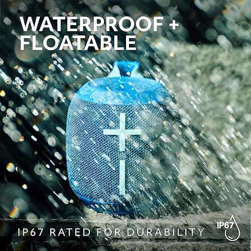 Ultimate Ears WONDERBOOM 4 Outdoor Speakers Bluetooth Waterproof with Big Bass & 360-Degree Sound, Dustproof Floating Wireless Speaker, 131ft Range - Blue - Image 8