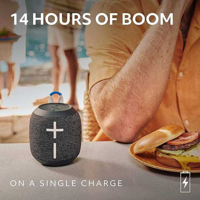 Ultimate Ears WONDERBOOM 4 Portable Waterproof Bluetooth Speaker with Balanced 360-Degree Sound and Bass, Dustproof Floating Speaker with 131ft (40m) Range - Gray - Image 4