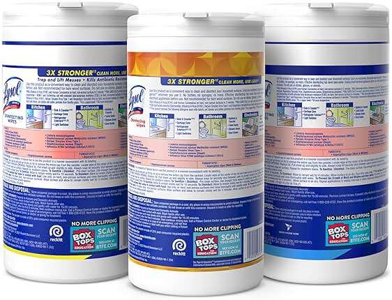 LYSOL Disinfecting Wipes, All Purpose Cleaner, Multi-Surface Antibacterial Cleaning Wipes, Household Cleaning Supplies, Dorm Essentials, Lemon + Crisp Linen + Mango & Hibiscus Scent, 80 ct. (3 Pack) - Image 10