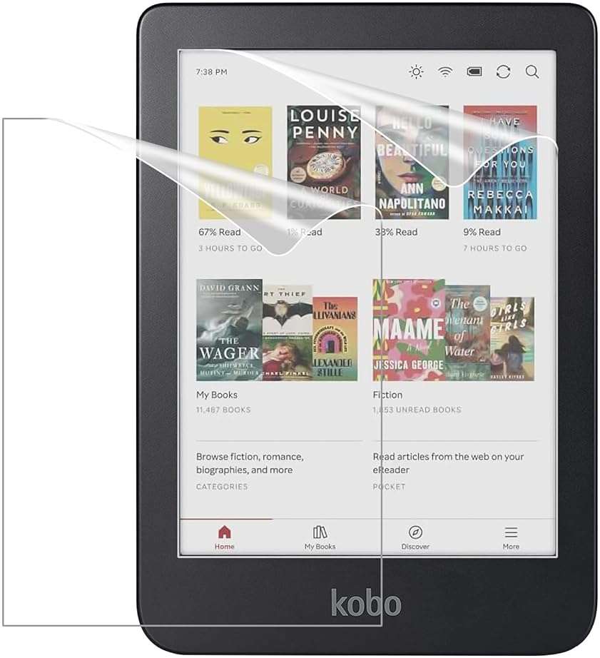 MoKo 2-Pack Screen Protector for Kobo Clara 6" 2024, Anti-Glare Premium PET Protective Film Full-Coverage Matte Screen Protector - Image 1