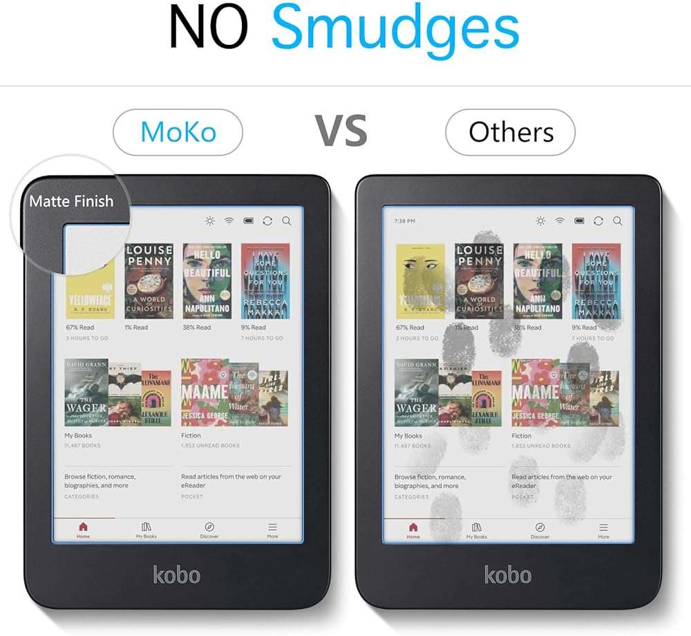 MoKo 2-Pack Screen Protector for Kobo Clara 6" 2024, Anti-Glare Premium PET Protective Film Full-Coverage Matte Screen Protector - Image 3