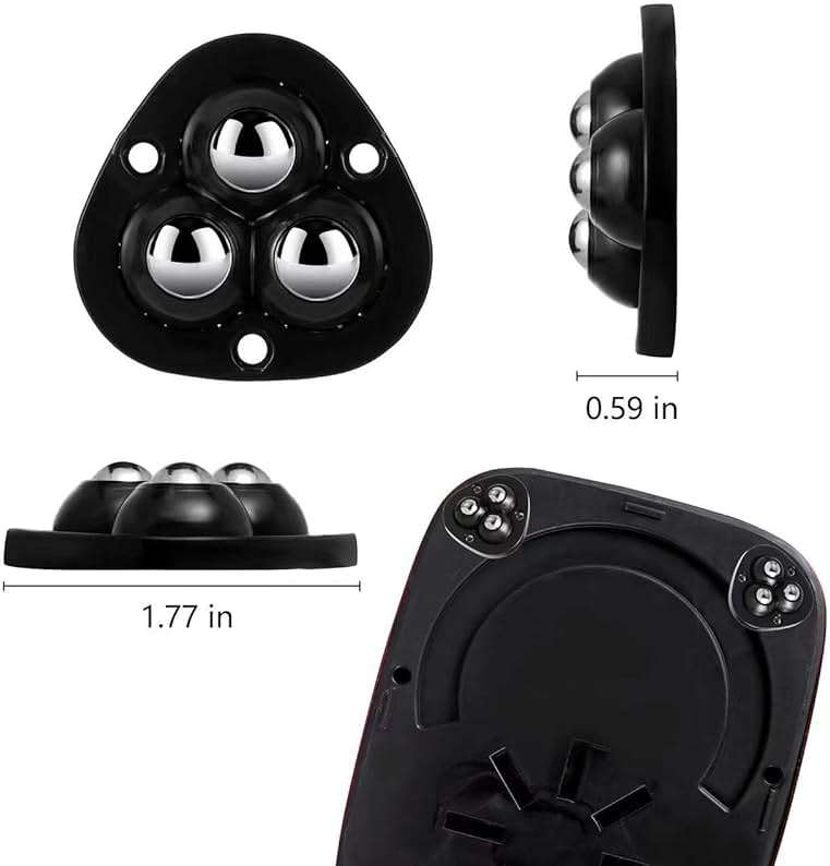 12 PCS Small Appliance Wheels Casters for Kitchen Appliances on The Countertop,Self Adhesive Mini Rollers/Sliders for Coffee Maker,Stand Mixers Blender, Air Fryers(Black) - Image 4