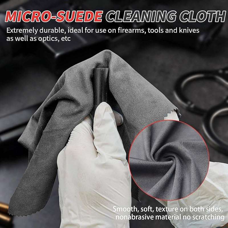 Gun Cleaning Kit in Big Box, 4-in-1 Cleaning Supplies Includes Brushes, Patches, Swabs, Cloth - Lint Free, Highly Absorbent Supplies for All Guns Maintaining, Fit Most Caliber - Image 4