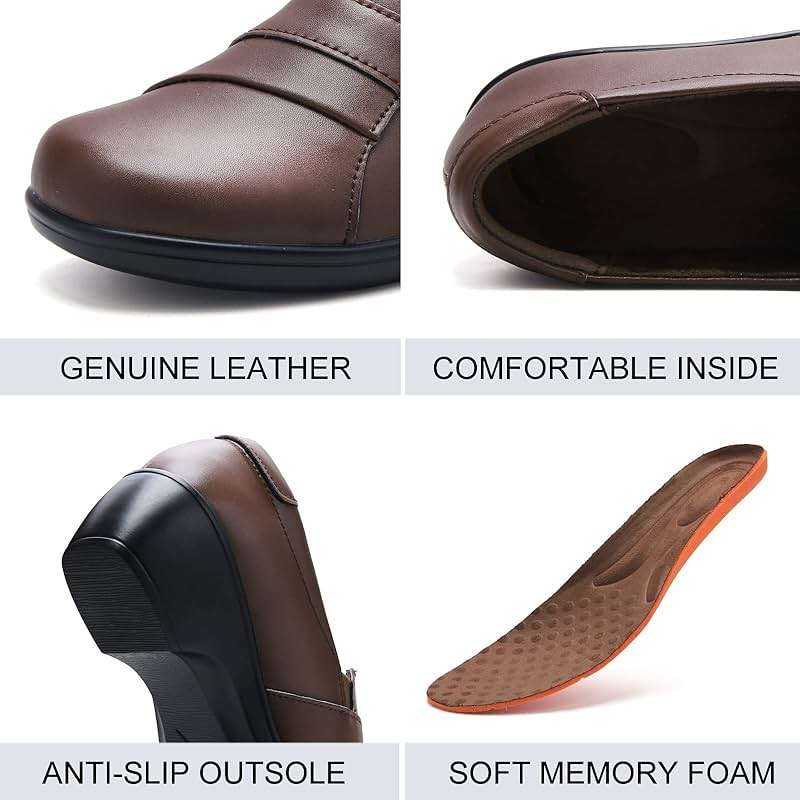 UZB Loafers for Women Dress Shoes Low Heel Slip On Shoes Casual Work Office Dressy Shoes - Image 4
