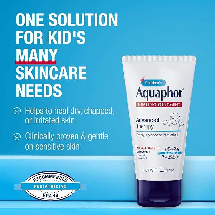 Aquaphor Children's Advanced Therapy Healing Ointment, 41% Petrolatum Skin Protectant, Minor Wound Care, Chapped or Cracked Skin and Lips, 5 Oz Tube - Image 2