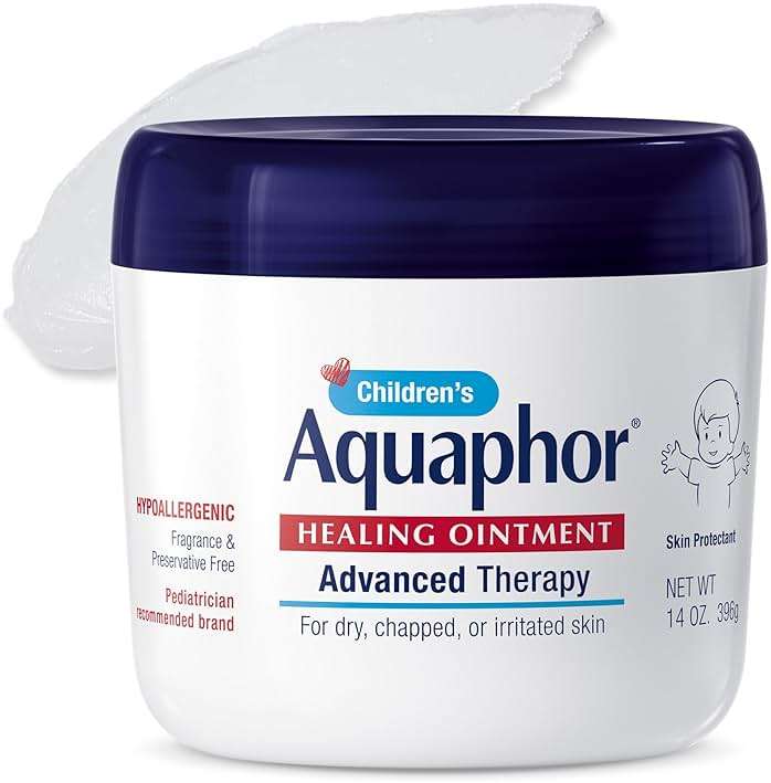 Aquaphor Children's Advanced Therapy Healing Ointment, 41% Petrolatum Skin Protectant Ointment for Minor Wound Care, Chapped or Cracked Skin and Lips, 14 Oz Jar - Image 1