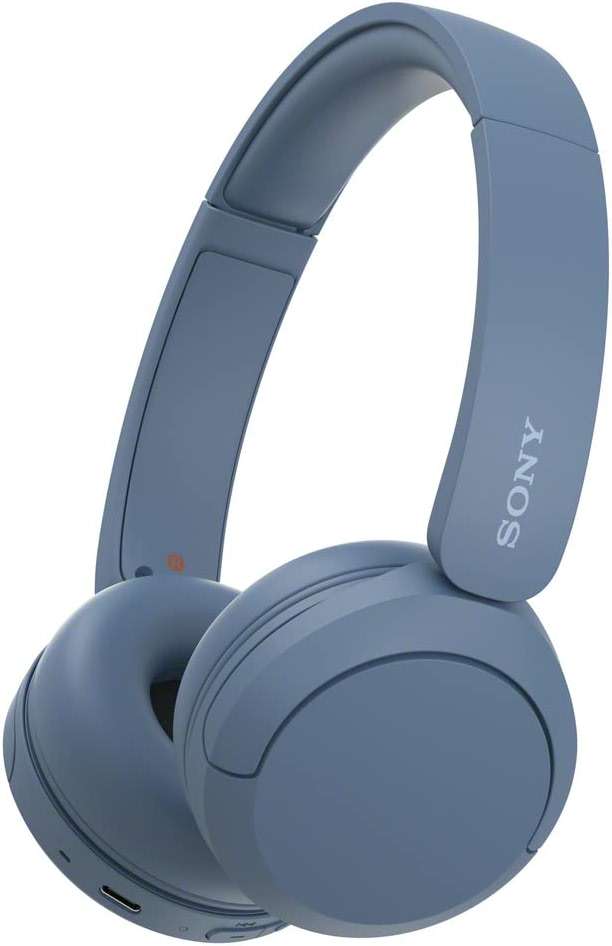 Sony WH-CH520 Wireless Headphones Bluetooth On-Ear Headset with Microphone and up to 50 Hours Battery Life with Quick Charging, Blue - Image 1