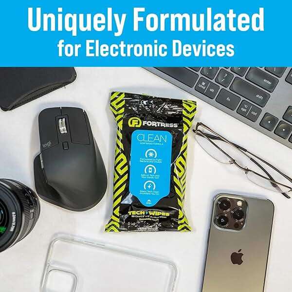 Fortress Electronic Wipes (25 ct, Pack of 3) To-Go Tech Wipes for Screens, Phones, Keyboards, TV Monitors, Computer Screens, and More [Travel Size] Skin-Safe - Image 2