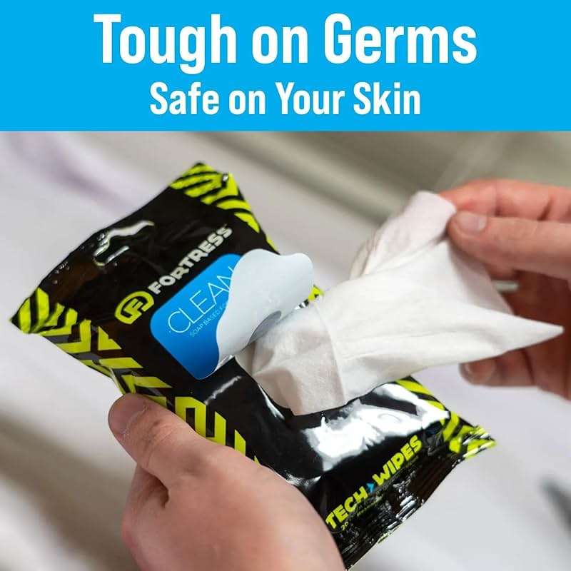Fortress Electronic Wipes (25 ct, Pack of 3) To-Go Tech Wipes for Screens, Phones, Keyboards, TV Monitors, Computer Screens, and More [Travel Size] Skin-Safe - Image 4