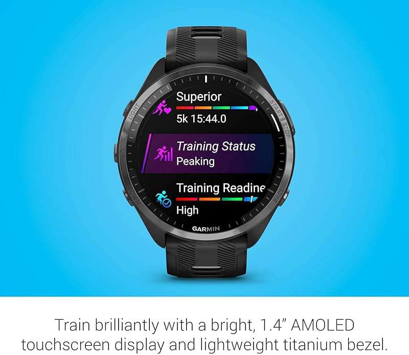 Garmin Forerunner® 965 Running Smartwatch, Colorful AMOLED Display, Training Metrics and Recovery Insights, Black and Powder Gray, 010-02809-00 - Image 3