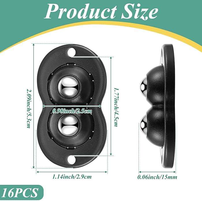 Leumoi 16 Pcs Self Adhesive Appliance Wheels, 360° Swivel Mini Casters with Dual Steel Ball Bearings for Stable Rolling, 55lbs Capacity No-Scratch Floor for Coffee Maker Trash Can Air Fryer Microwave - Image 2