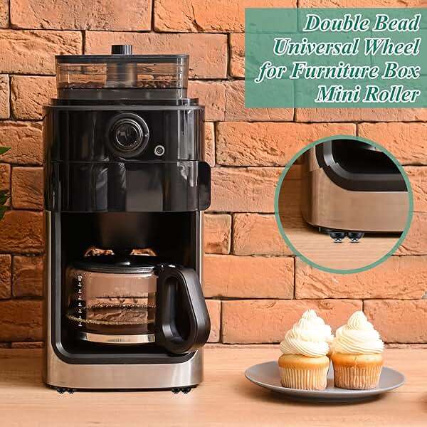 Leumoi 16 Pcs Self Adhesive Appliance Wheels, 360° Swivel Mini Casters with Dual Steel Ball Bearings for Stable Rolling, 55lbs Capacity No-Scratch Floor for Coffee Maker Trash Can Air Fryer Microwave - Image 6