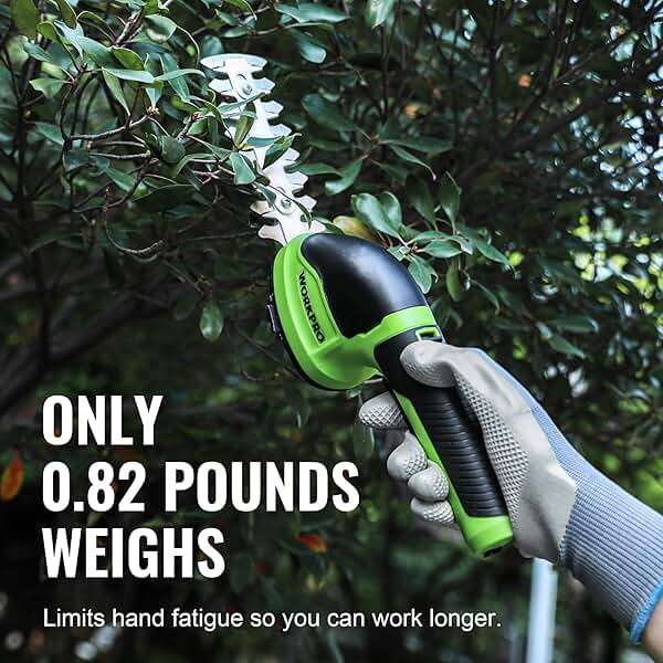 WORKPRO Cordless Grass Shear & Shrubbery Trimmer - 2 in 1 Handheld Hedge Trimmer Electric Grass Trimmer Hedge Shears/Grass Cutter Rechargeable Lithium-Ion Battery and Type-C Cable Included (Green) - Image 5