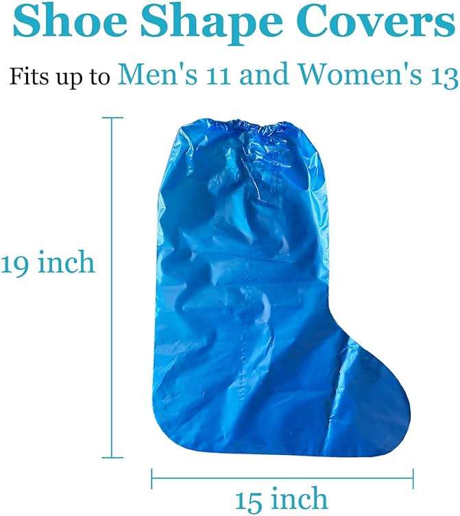 Yuzrbu 50 Pcs (25 Pairs) Disposable Thicken Boot and Shoe Covers 19 inch Tall Extra Large Waterproof Anti-Slip Overshoe - Image 2