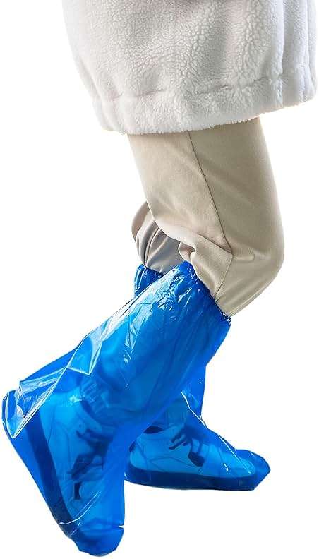 Yuzrbu 50 Pcs (25 Pairs) Disposable Thicken Boot and Shoe Covers 19 inch Tall Extra Large Waterproof Anti-Slip Overshoe - Image 4