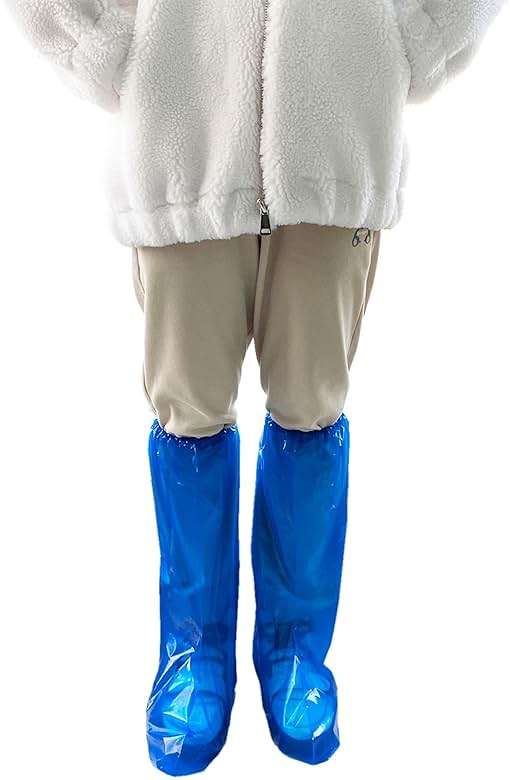 Yuzrbu 50 Pcs (25 Pairs) Disposable Thicken Boot and Shoe Covers 19 inch Tall Extra Large Waterproof Anti-Slip Overshoe - Image 5