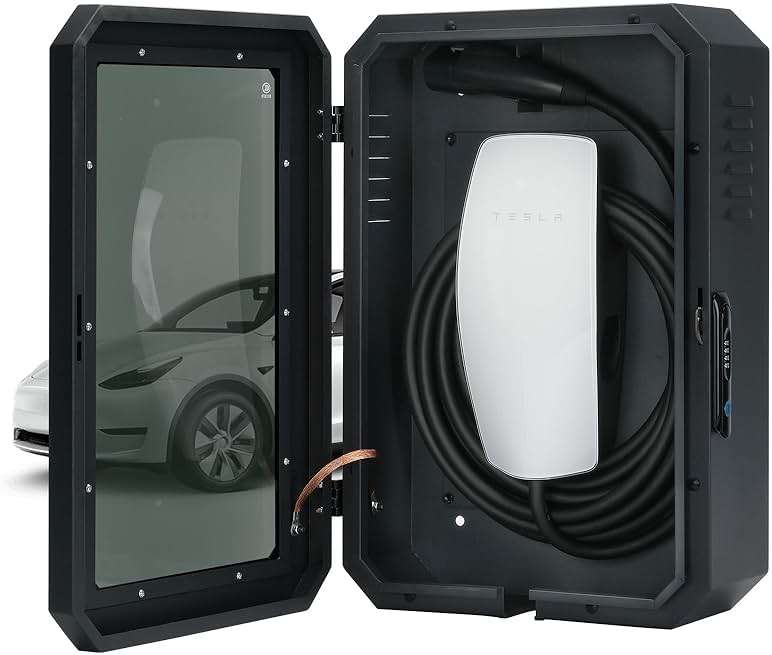 Jawjut Wall Charger Station Box Compatible with Tesla Model Y 3 S X Accessories Gen 3 Indoor/Outdoor Cable Organizer Waterproof Dustproof - Image 1