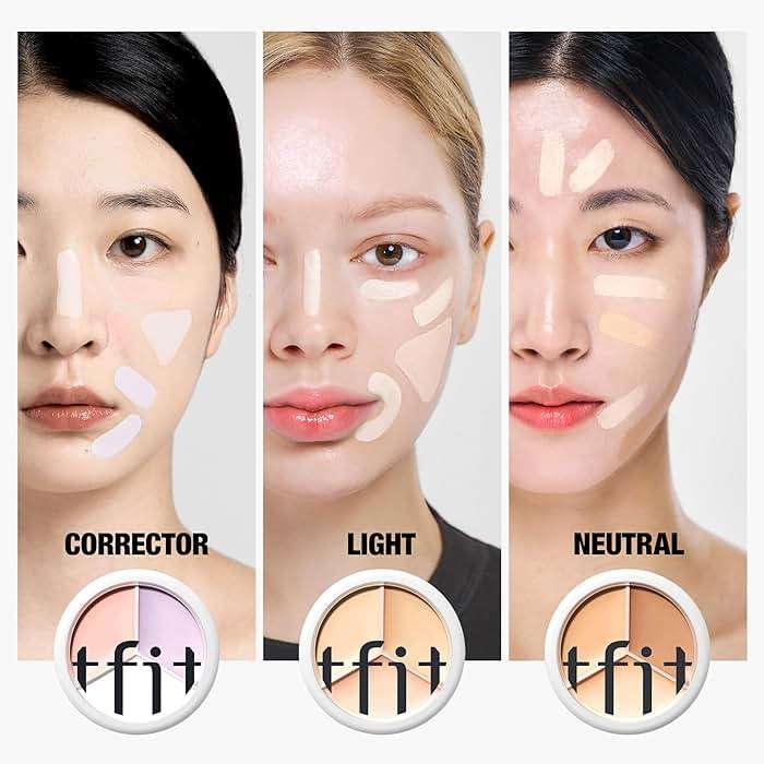 TFIT Multi-Use Pot Concealer - Triple Palette | High-Pigmented, Full Coverage & Crease-Proof | Korean Concealer for Dark Circles, Redness & Blemishes (01 Neutral, 0.52 Oz) - Image 5