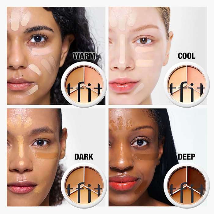 TFIT Multi-Use Pot Concealer - Triple Palette | High-Pigmented, Full Coverage & Crease-Proof | Korean Concealer for Dark Circles, Redness & Blemishes (01 Neutral, 0.52 Oz) - Image 6