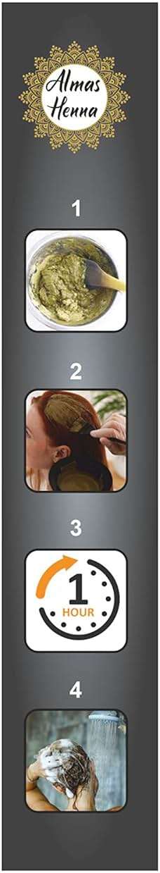 ALMAS HENNA 80 GRAM Hair Color, Henna Powder Infused with Goodness of Herbs, 100% grey covered For Soft Shiny Hair, henna hair dye (2.82 OUNCE, BLACK) - Image 3