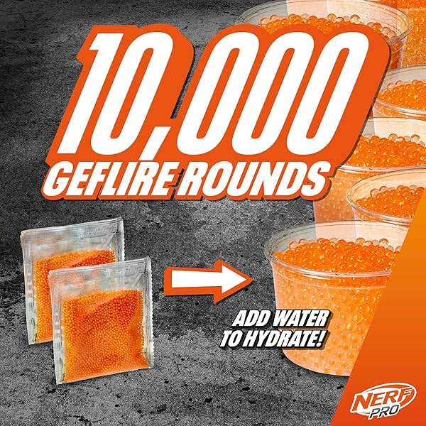 NERF Pro Gelfire Raid Blaster, Fire 5 Rounds at Once, 10,000 Gel Rounds, 800 Round Hopper, Eyewear, Toys for Teens Ages 14 & Up - Image 4