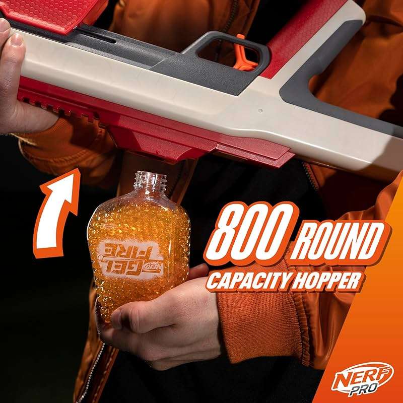 NERF Pro Gelfire Raid Blaster, Fire 5 Rounds at Once, 10,000 Gel Rounds, 800 Round Hopper, Eyewear, Toys for Teens Ages 14 & Up - Image 5