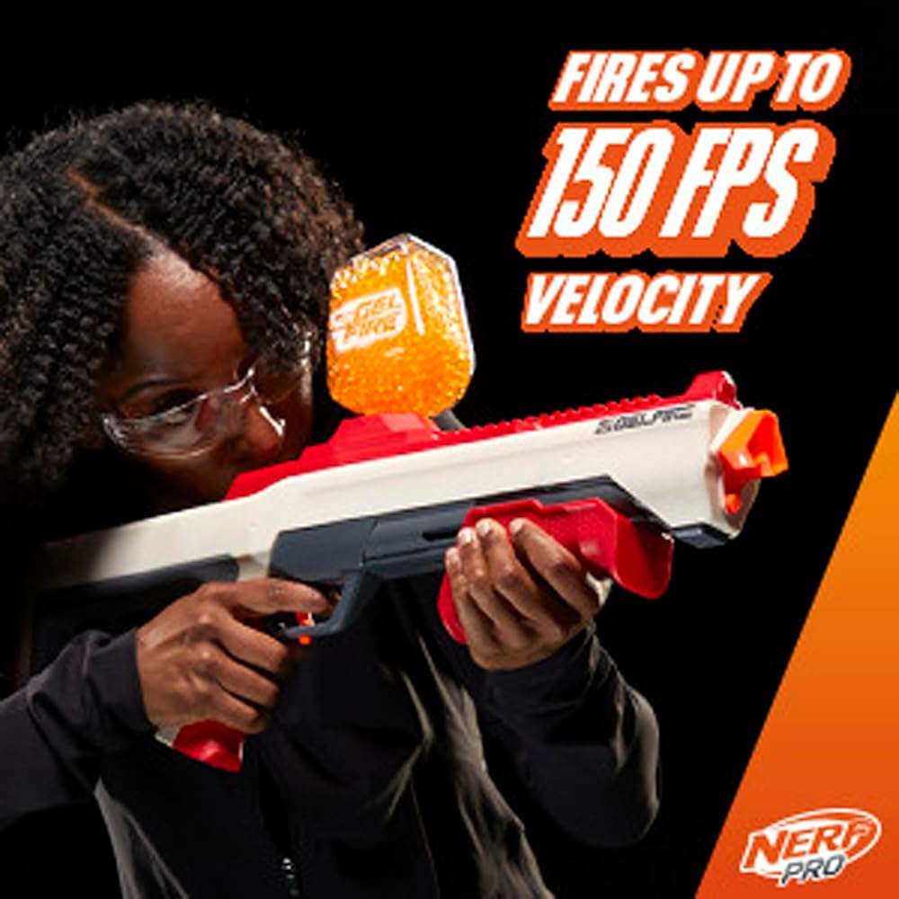 NERF Pro Gelfire Raid Blaster, Fire 5 Rounds at Once, 10,000 Gel Rounds, 800 Round Hopper, Eyewear, Toys for Teens Ages 14 & Up - Image 7