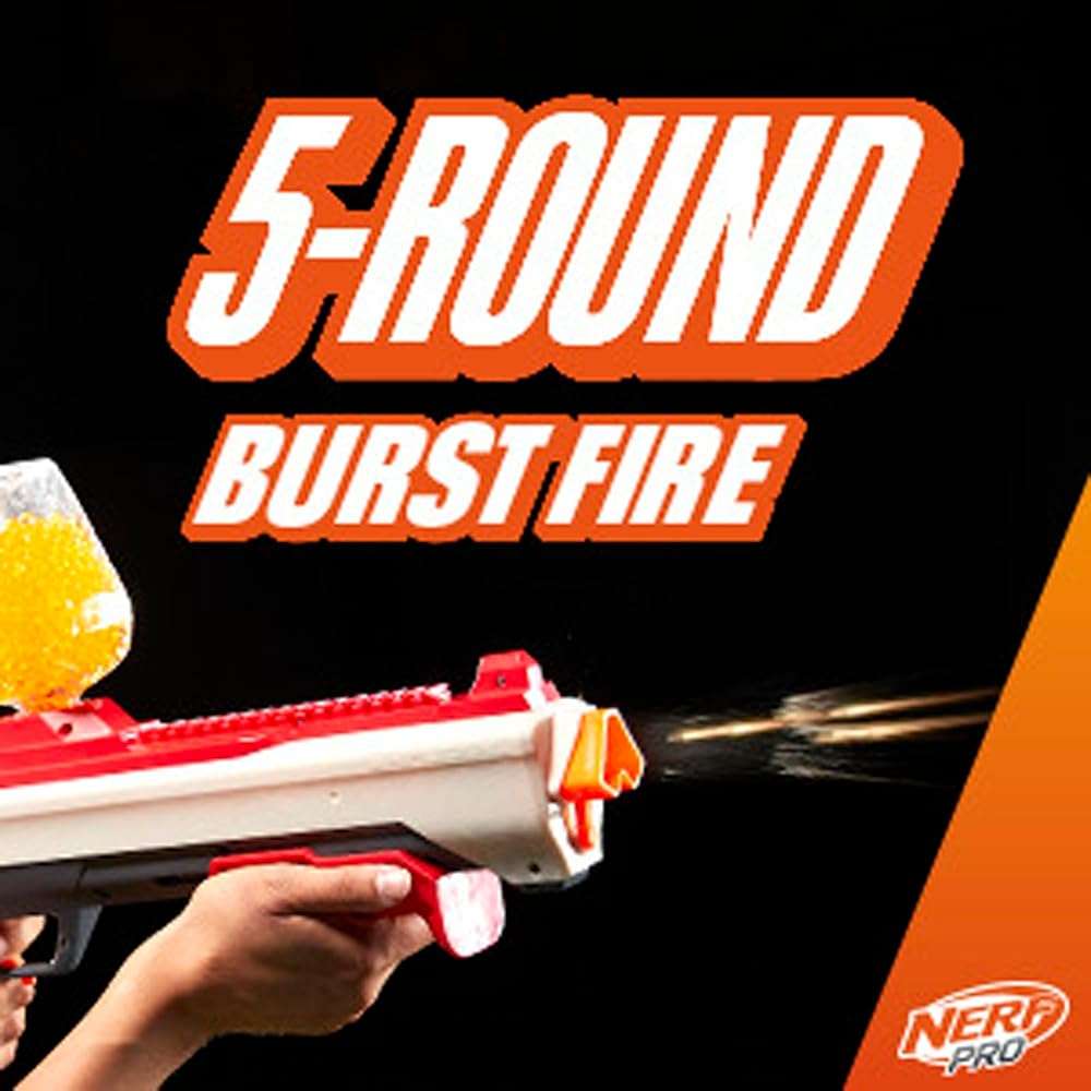 NERF Pro Gelfire Raid Blaster, Fire 5 Rounds at Once, 10,000 Gel Rounds, 800 Round Hopper, Eyewear, Toys for Teens Ages 14 & Up - Image 8