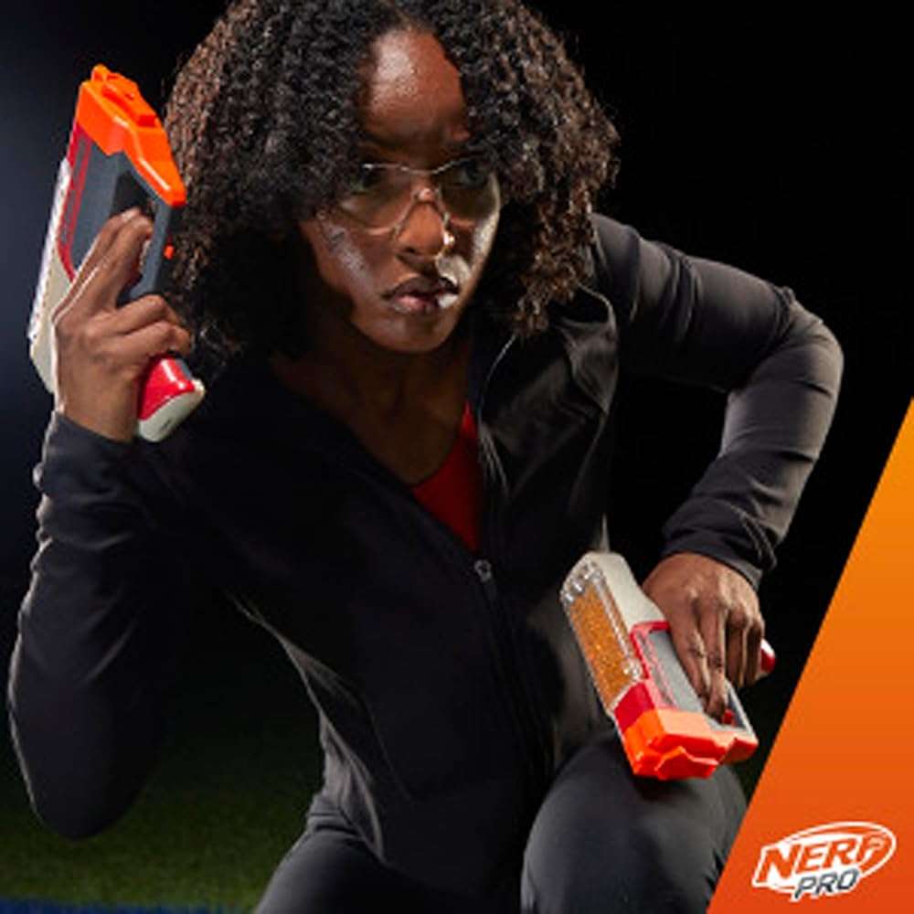 Nerf Pro Gelfire Dual Wield Pack, 2 Blasters, No-Prime Firing, 5000 Gelfire Rounds, 2X 100 Round Integrated Hoppers, 2 Eyewear, Ages 14 & Up - Image 2