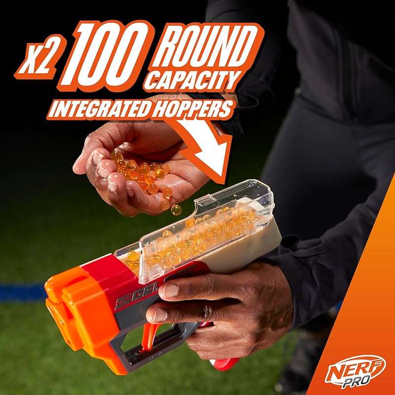 Nerf Pro Gelfire Dual Wield Pack, 2 Blasters, No-Prime Firing, 5000 Gelfire Rounds, 2X 100 Round Integrated Hoppers, 2 Eyewear, Ages 14 & Up - Image 5