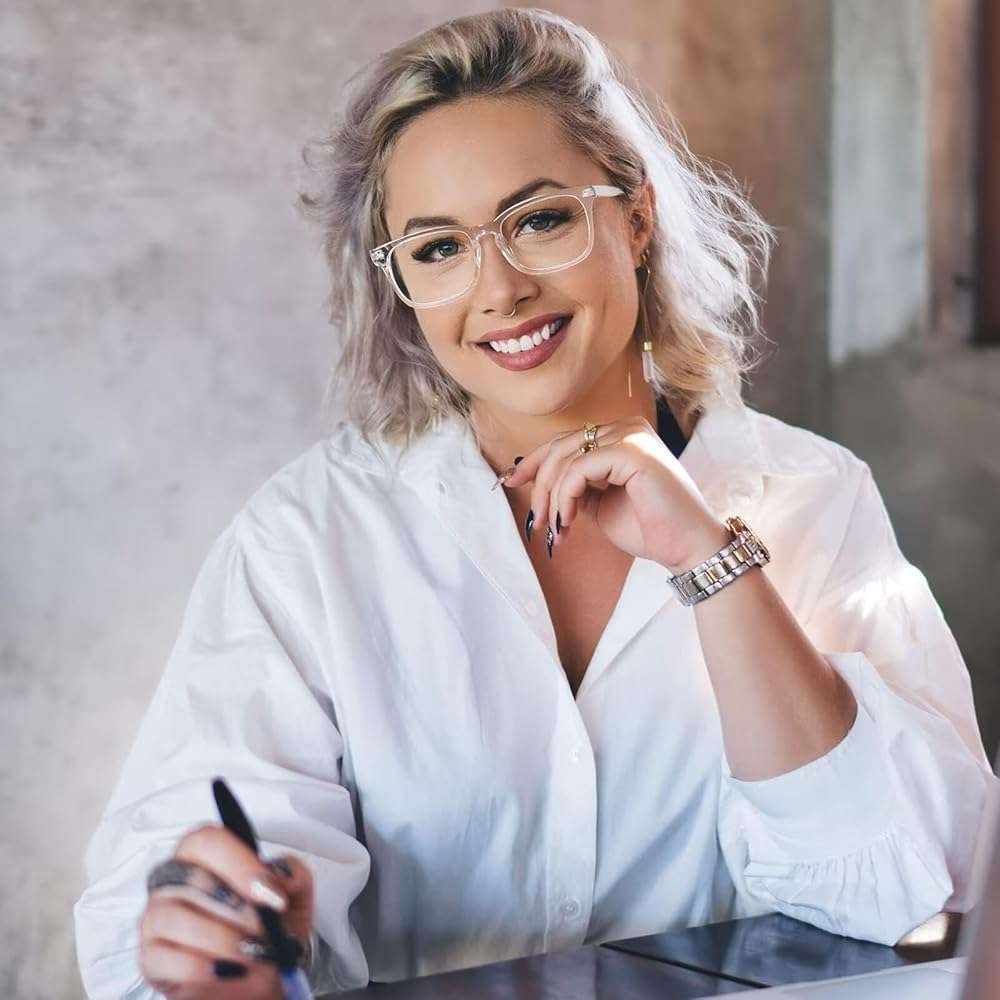 ZEHEXA Reading Glasses for women Blue Light Blocking Glasses Filter UV Square Lightweight Readers Glasses for Men and Women - Image 3