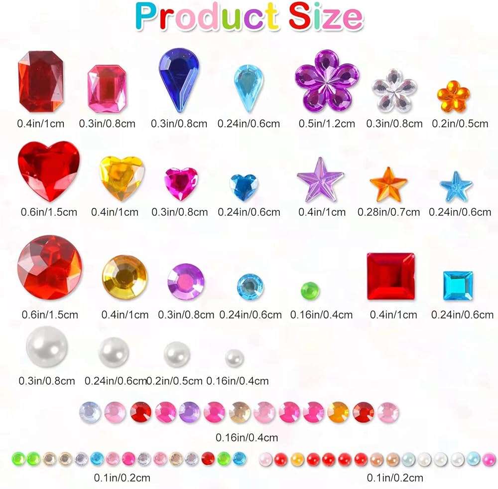 MYDBUYSOME 2774pcs Gem Stickers Jewels for Crafts, Self Adhesive Rhinestone Jewel Stick on Gems, Acrylic Bling Heart Stickers, Craft Supplies for Kids - Image 2