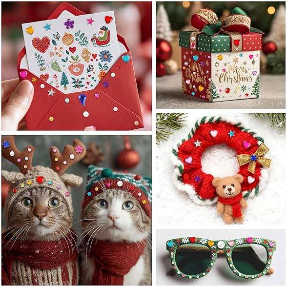 MYDBUYSOME 2774pcs Gem Stickers Jewels for Crafts, Self Adhesive Rhinestone Jewel Stick on Gems, Acrylic Bling Heart Stickers, Craft Supplies for Kids - Image 4