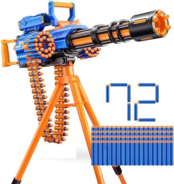 X-Shot Insanity Motorized Rage Fire by ZURU 72 Darts, Air Pocket Technology Darts, Dart Storage, Blasting Power, Auto Feeding Belt, Tripod & Scope, Outdoor Toy for Boys, Girls, Teens, Adults - Image 1