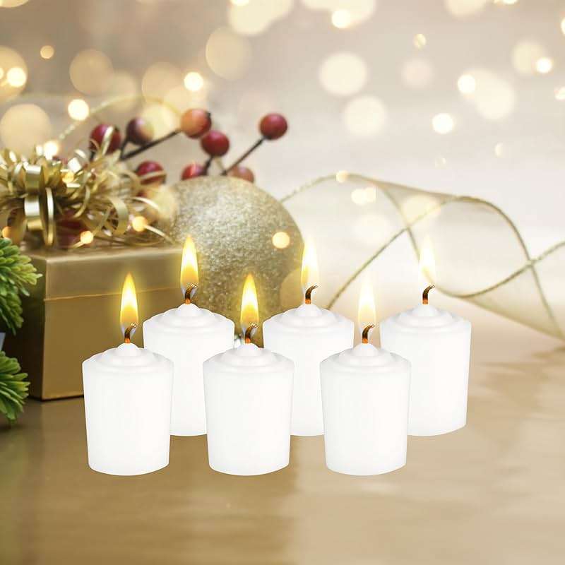 Mega Candles 12 pcs Unscented White Votive Candles, Hand Poured Wax Candle 15 Hours 1.5 Inch x 2.25 Inch, Home Décor, Wedding Receptions, Centerpieces, Occasions, Events, Festivities, Meditations - Image 4
