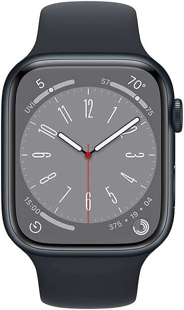 Apple Watch Series 8 [GPS, 45mm] - Midnight Aluminum Case with Midnight Sport Band, M/L (Renewed) - Image 2