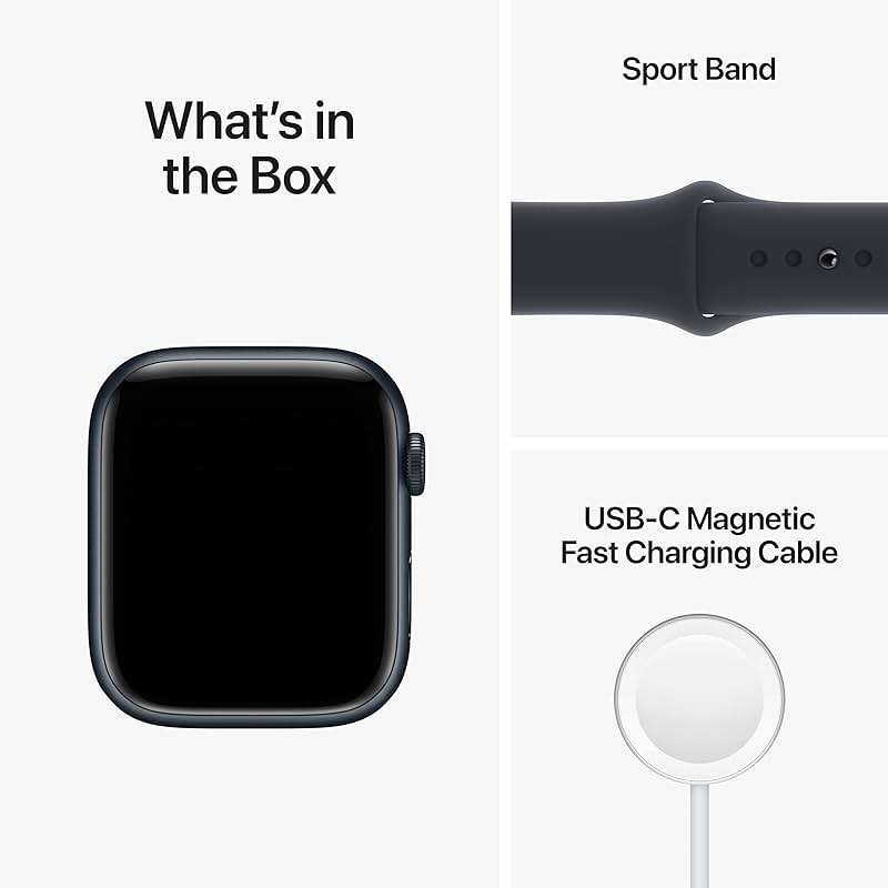 Apple Watch Series 8 [GPS, 45mm] - Midnight Aluminum Case with Midnight Sport Band, M/L (Renewed) - Image 6