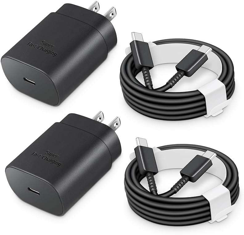 25W USB-C Fast Charger Block with C-to-C Cable [PD PPS Compatible] for Galaxy S24/S23/S22, Pixel 8/7, Z Flip 5, i Phone 17/16/15 - Compact Type C Charger - Image 1