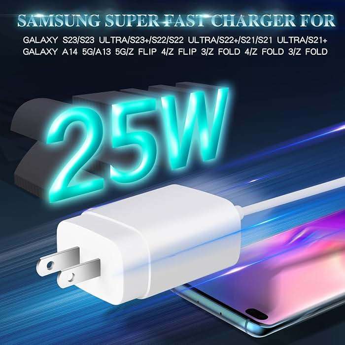 Samsung Super Fast Charger,25W Samsung Charger Fast Charging Block,2Pack Type C Android Phone Charger,USB C Cable for Samsung Galaxy S26 Ultra/S26+/S25/S24 FE/S23/S22/S21/A14/A54/Z Fold 7/6/Z Flip 7/6 - Image 2