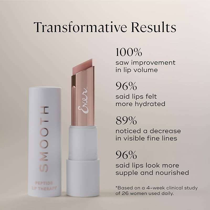 EVER SMOOTH Peptide Lip Therapy Collagen Balm – PETAL Soft Neutral Pink Tint, Coconut, Argan & Camellia Oils, Peptides & Shea Butter, Vegan & Cruelty-Free Lip Nourishment - Image 3