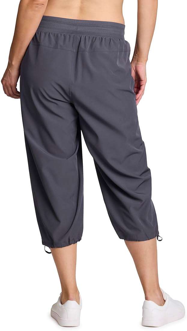 RBX Active Women's Plus Size Fashion Lightweight Woven Body Skimming Drawstring Cargo Capri Pant - Image 2
