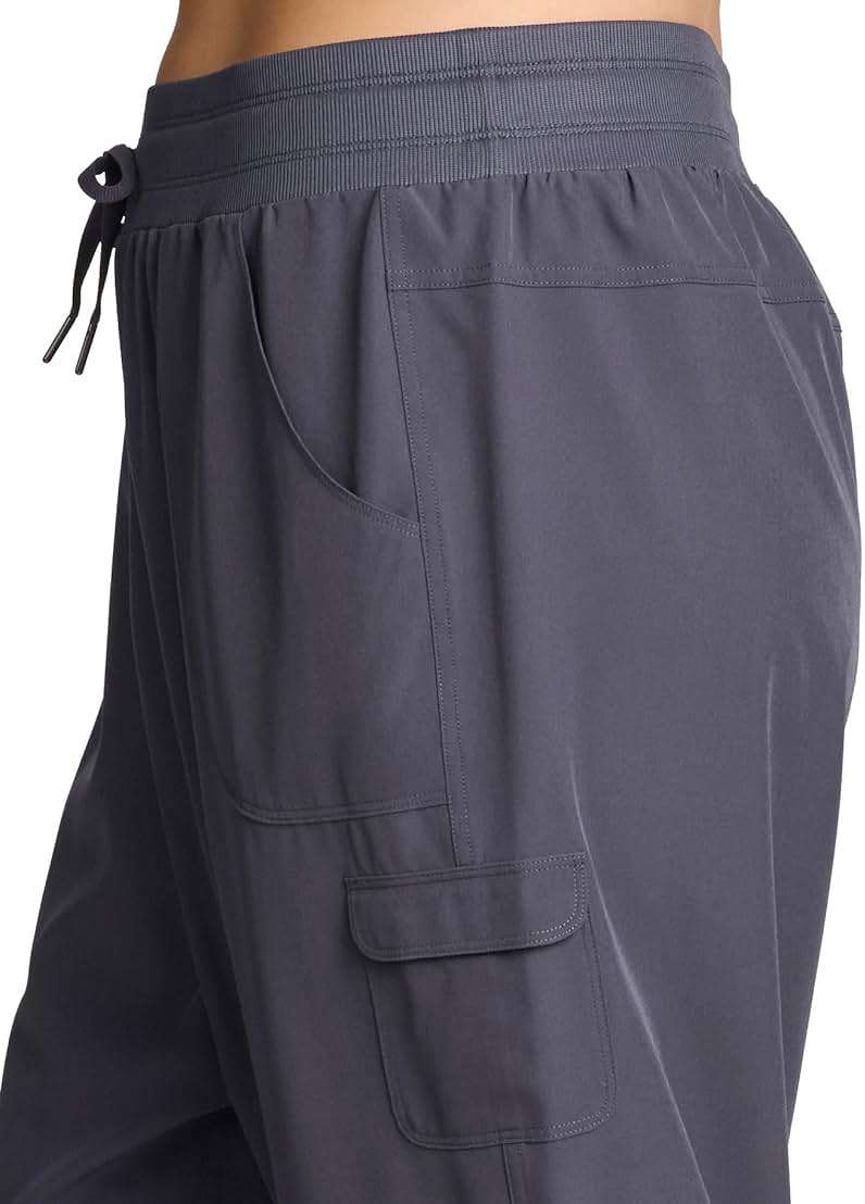 RBX Active Women's Plus Size Fashion Lightweight Woven Body Skimming Drawstring Cargo Capri Pant - Image 5