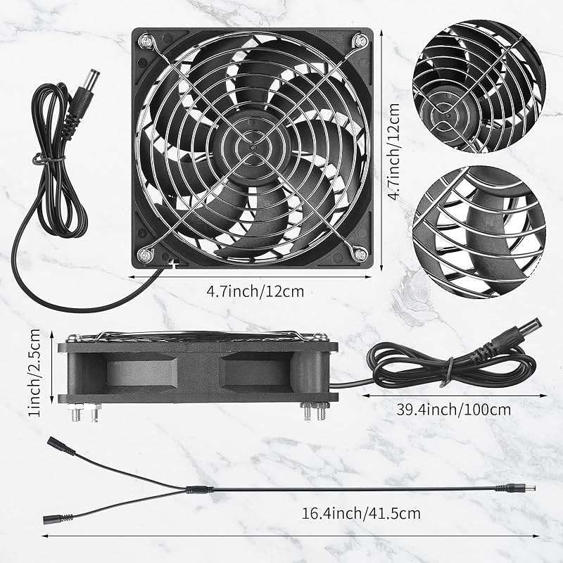 Riakrum 20W 16V Solar Panel Exhaust Fan Kit USB Portable Solar Powered Fan Summer Outdoor Waterproof Ventilator Fan for Chicken Coops, Greenhouses, Camping Exhaust (2 Sets) - Image 4