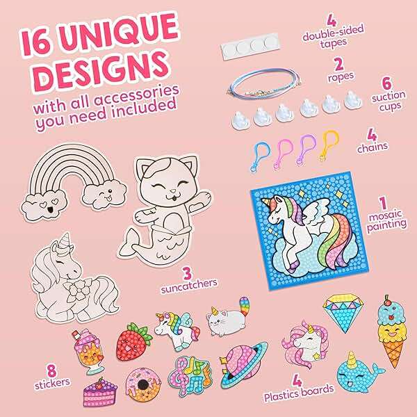 Klever Kits 16 Projects Gem Painting, Kids Diamond Gem Painting Kit with 5D Gem, Arts and Crafts for Girls Ages 6-12, Gem Craft Activities Kits, Premium Art Gift Ideas for Girls Ages 6, 7, 8+ - Image 3