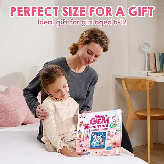 Klever Kits 16 Projects Gem Painting, Kids Diamond Gem Painting Kit with 5D Gem, Arts and Crafts for Girls Ages 6-12, Gem Craft Activities Kits, Premium Art Gift Ideas for Girls Ages 6, 7, 8+ - Image 6