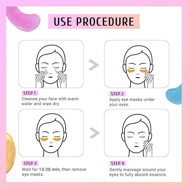PEAUAMIE Under Eye Patches Gold and Hyaluronic Acid for puffy eyes,Rose Eye Masks for Dark Circles and Puffiness skin care Smooth Wrinkles products 30 Pairs - Image 5