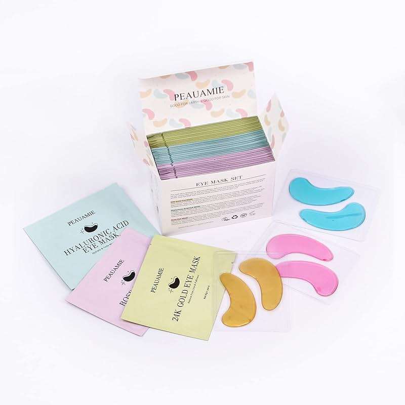 PEAUAMIE Under Eye Patches Gold and Hyaluronic Acid for puffy eyes,Rose Eye Masks for Dark Circles and Puffiness skin care Smooth Wrinkles products 30 Pairs - Image 7