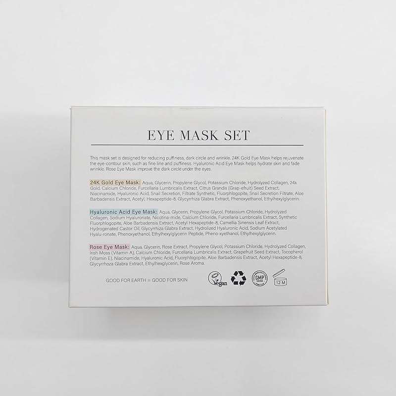 PEAUAMIE Under Eye Patches Gold and Hyaluronic Acid for puffy eyes,Rose Eye Masks for Dark Circles and Puffiness skin care Smooth Wrinkles products 30 Pairs - Image 9