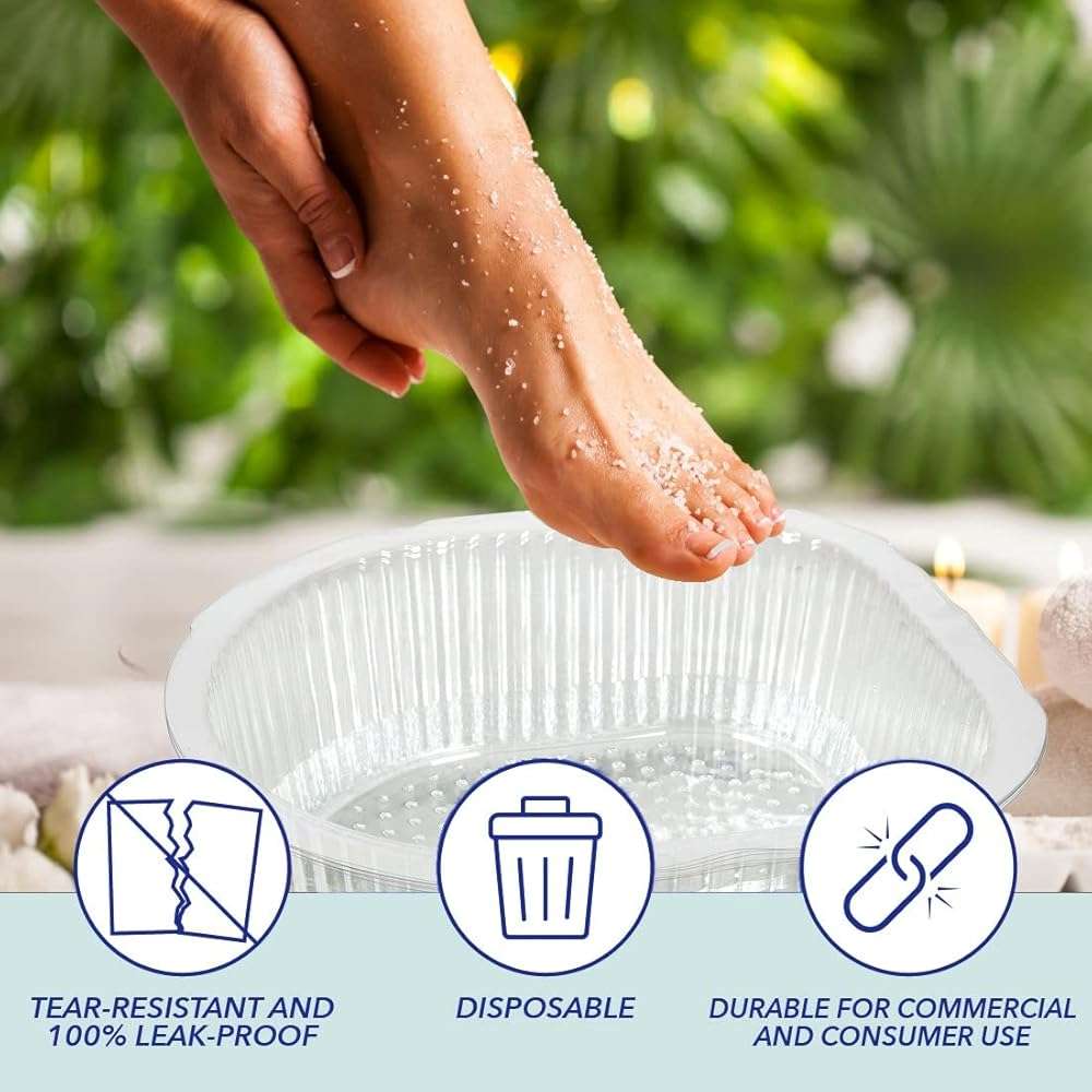 ForPro Professional Collection Universal Pedi Bath Liners - 50% THICKER - Fit Footsie Bath, Disposable Pedicure Foot Tub Liners for Foot Spa Basins & Foot Bath Soaks, Clear, 100-Count - Image 5